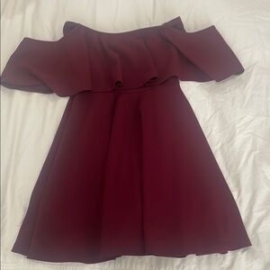 Forever 21 Cold Shoulder Burgundy Dress